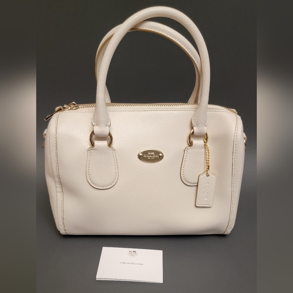 Coach small cream satchel bag